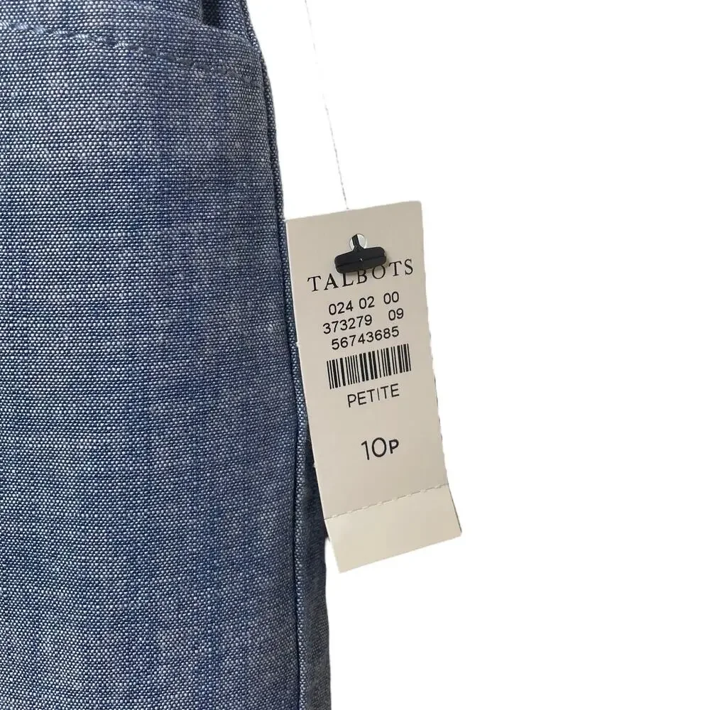 NWT Talbots Women’s Perfect Crop Pants - Chambray Blue Lightweight Size 10P - Picture 6 of 14